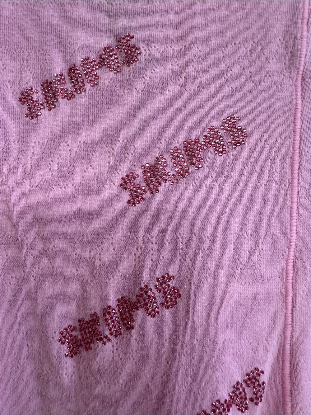 SKIMS Pink Rhinestone Logo Onesie Pajamas – Size Small 💗✨ - Picture 6 of 6